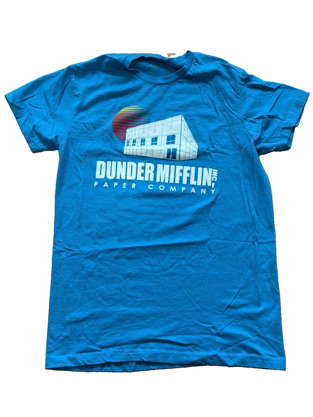 Bright Blue Dunder Mifflin Graphic Short Sleeve Tee
